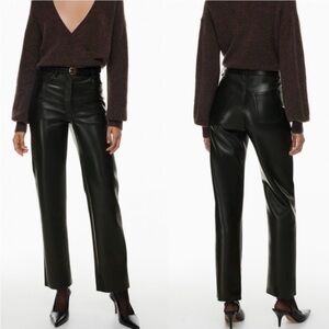 Aritzia Wilfred Black The Melina Vegan Leather Pants Size 4 Workwear Office
